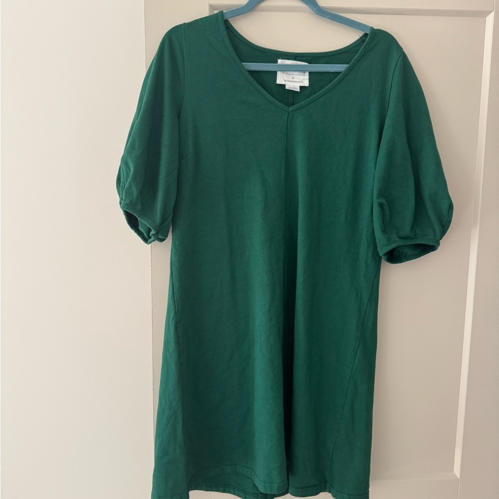Anthropologie emerald dress